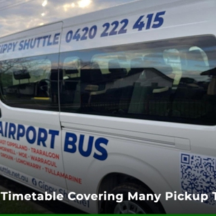 Gippy Shuttle - Traralgon, VIC. Wide Timetable Covering Many Pickup Towns
