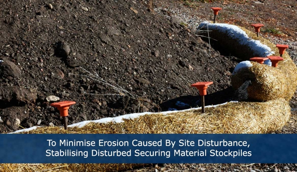Digger Dunlop (Sydney) Erosion & Sediment Control. To Minimise Erosion Caused By Site Disturbance, Stabilising Disturbed Securing Material Stockpiles