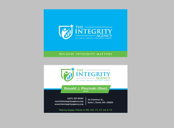 The Integrity Agency - Dover, NH. Our business card and contact info.