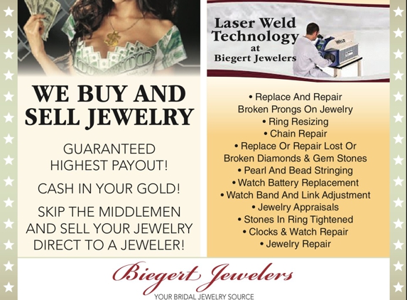 Biegert's Jewelry - Collinsville, IL. Full Service Jewelry store.