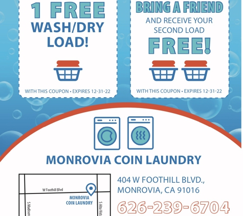 Monrovia Coin Laundry - Monrovia, CA. Coupon