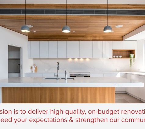 AdBuilt. Our mission is to deliver high-quality, on-budget renovations that exceed your expectations & strengthen our community.