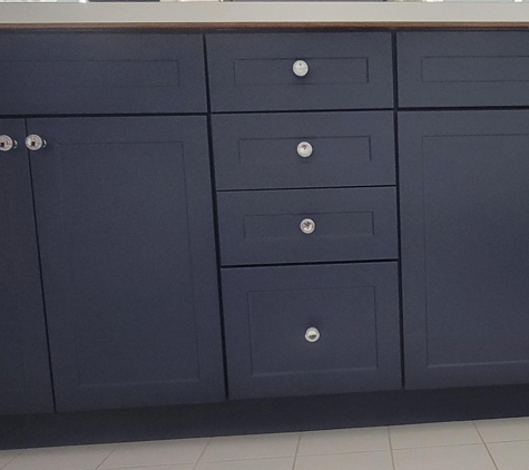 Colorful Cupboard Painting - Cincinnati, OH. Cabinet Reface - Deep Blue