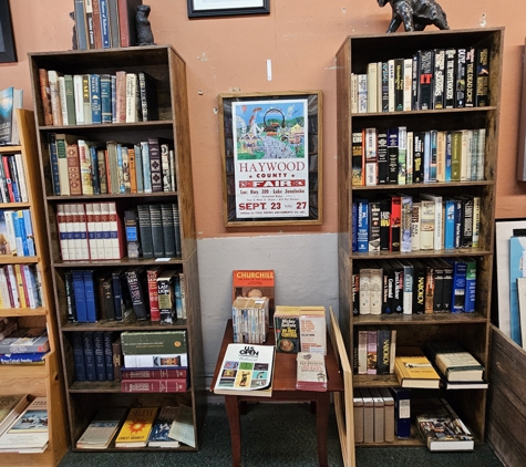 Joy of Books - Hendersonville, NC. Bill Lewis of Vero Beach, Florida, checking out the Joy of Books while visiting Hendersonville, North Carolina.