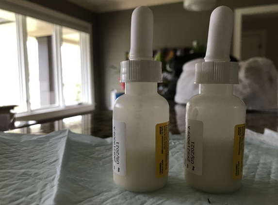 BluePearl  Veterinary Partners - Grand Rapids, MI. Left bottle is leftover from first round...right is new.