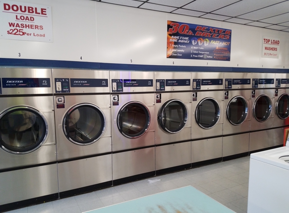 Stateside Laundronat - Meadville, PA. Another bank of 30# Made In The USA Dexter dryers