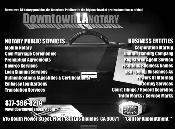 Downtown Los Angeles Notary - Los Angeles, CA. Notary Public Los Angeles