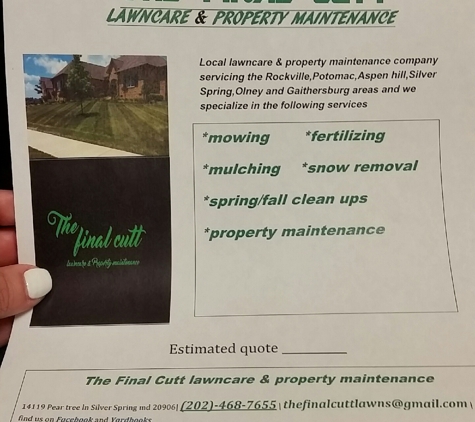 The final cutt Lawncare & property maintenance - Silver Spring, MD