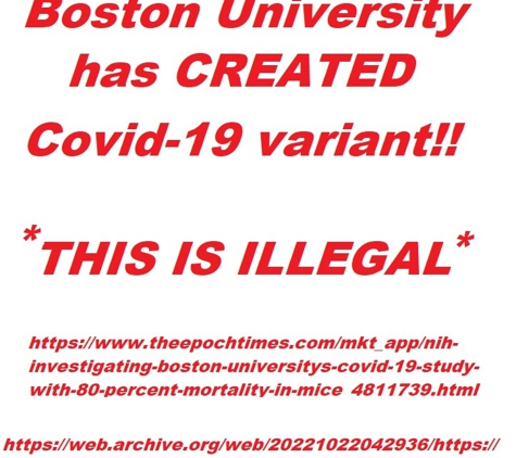 Primary Care - Boston University Charles River - Boston, MA. https://www.theepochtimes.com/mkt_app/nih-investigating-boston-universitys-covid-19-study-with-80-percent-mortality-in-mice_4811739.html