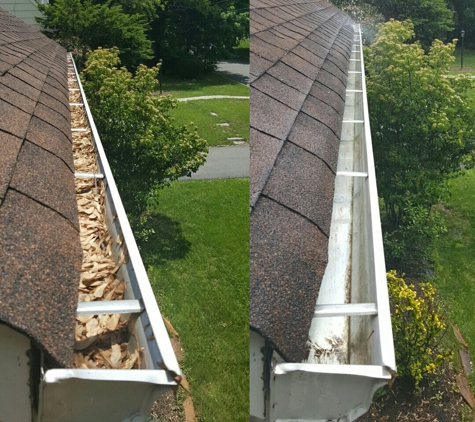 NJ Four Seasons Gutter Cleaning - Paterson, NJ. Gutter Cleaning on Bloomfield, NJ before and after