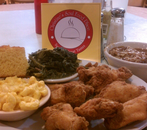 Christine’s Soul Food Place - Houston, TX. Crispy Fried Chicken Wings, Red Beans and Rice, Mac & Cheese, Greens and Cornbread.  Need I say more....