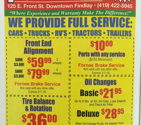 Fornes Complete Auto &Truck Service, Inc. - Findlay, OH