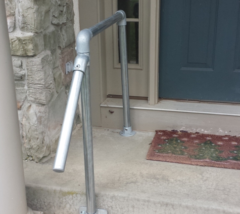 Get A Grip Bath Safety - Prospect Park, PA. Get A Grip now does indoor and outdoor custom ADA compliant handrails.