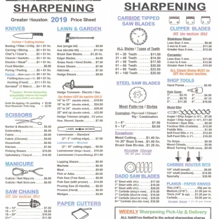 Jo-Ann Fabric and Craft Stores - Houston, TX. Greater Houston Sharpening - See our current 2019 pricing of over 100+ items for our weekly sharpening services.