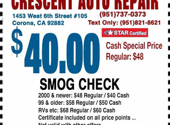 Crescent Auto Repair Smog Check - Corona, CA