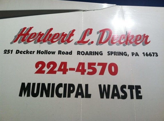 Herbert L Decker Trash Hauling - Roaring Spring, PA