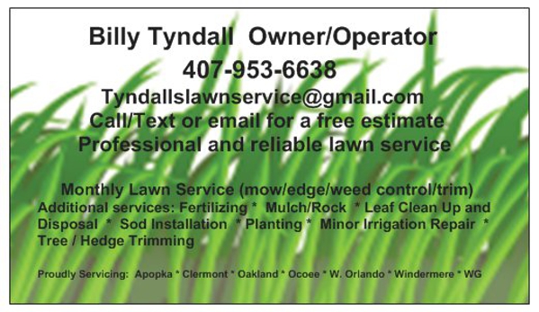 Tyndall’s Lawn Service - Ocoee, FL