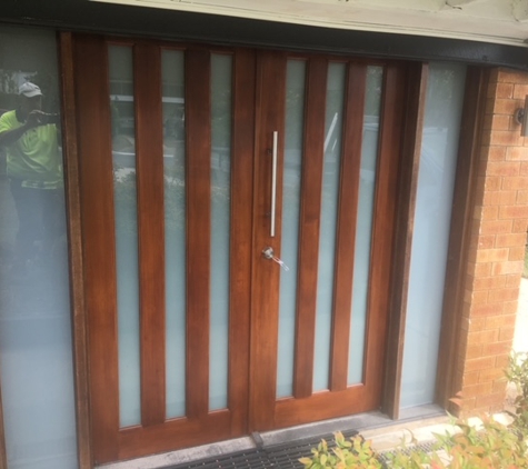 Multiglass and Glazing - Margate, QLD. Translucent Safety Glass transforms doors adding privacy and strength.