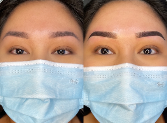 Microblading Artistry - Permanent MakeUp Studio - Renton, WA. Soft Powder Brows - healed from 1st session & After Touch-Up