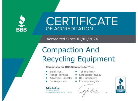Compaction and Recycling Equipment Inc - Portland, OR. Rated A+