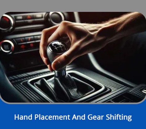 Manual Driving School. Hand Placement And Gear Shifting