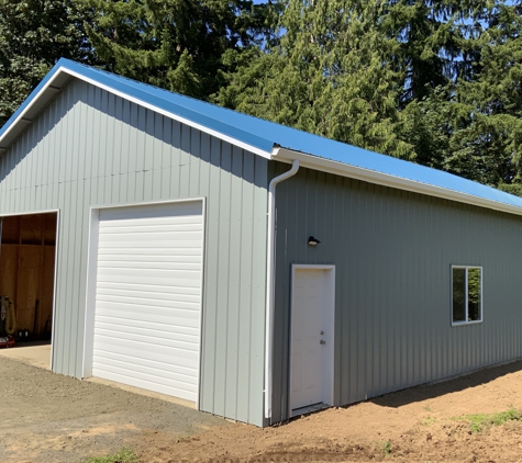 Black River Builders - Rochester, WA. 32x50 Garage with metal siding and roof