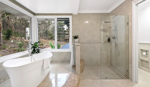 Bradnam's Windows & Doors - Mount St John, QLD. Frameless Fixed Shower Screen