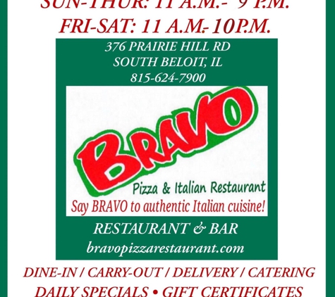 Bravo Pizza & Italian Restaurant - South Beloit, IL