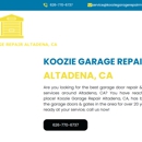 KOOZIE GARAGE REPAIR ALTADENA - Garage Doors & Openers