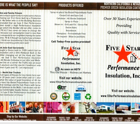 5 Star Performance Insulation Inc - Sacramento, CA