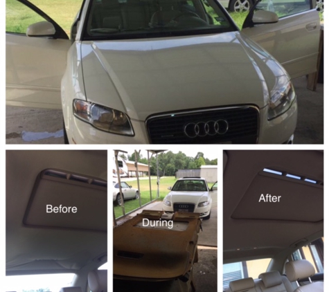 Quick Fix Headliners & Glass, LLC - Houston, TX. Audi A4- Before and After
