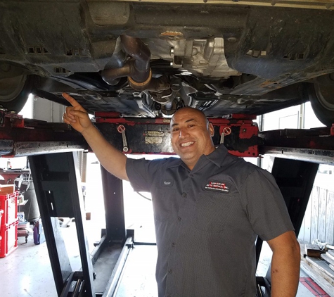 Los Gatos Auto Service - Campbell, CA. Francisco Vargas, our suspension specialist and Alignment technician.  He has been working on cars
for over 25 years.  His knowledge of cars