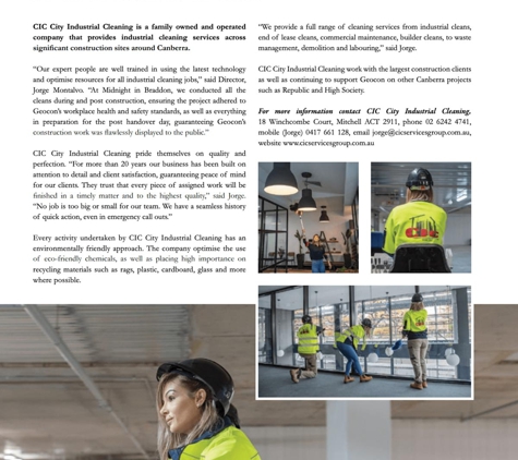 CIC City Industrial Cleaning - Mitchell, ACT