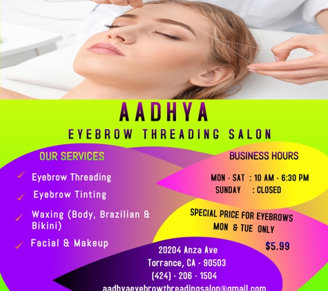 Aadhya Eyebrow Threading Salon - Torrance, CA