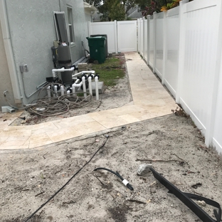 Parkwood Pools and Pavers LLC - Plantation, FL. Narrow walkway - not wheelchair safe