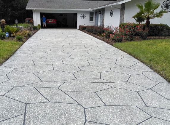 Ace Advanced Coating Experts - Weeki Wachee, FL. Modified Texture Dark Gray Base with Battleship and Oyster white