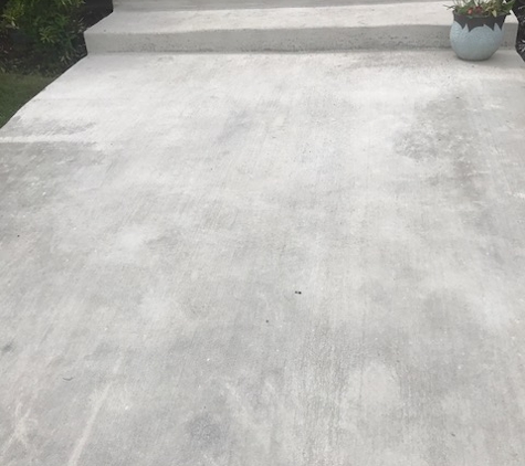 Greenbody Concrete, LLC - Seattle, WA. After photo of enlarge porch it no 10' wide steps and walkway the upper porch is now 20' X 20'
