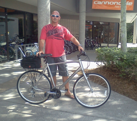 Bike Route Inc. - Fort Myers, FL. New bike with rear rack and trunk bag.