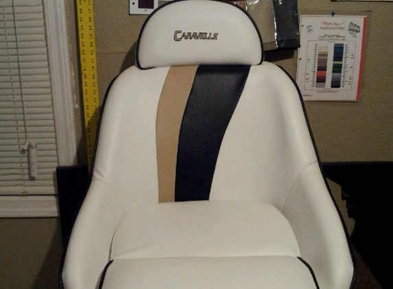 Jennings Upholstery & Auto Trim. Boat seat recovered