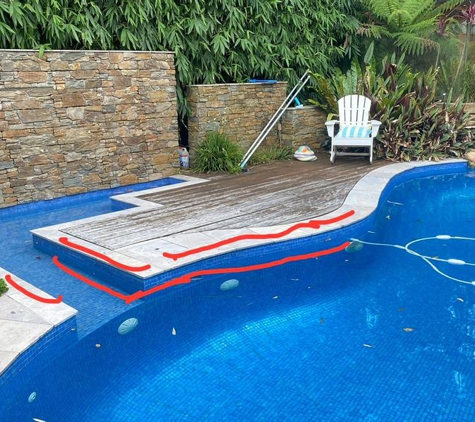 Mac con projects - West Ryde, NSW. An indication of how extensive the cracking is as well as lifted coping tiles