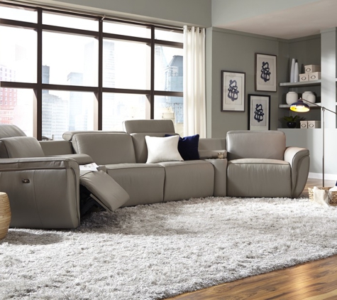 Leather Avenue - Jacksonville, FL. Palliser contemporary sectional with consoles