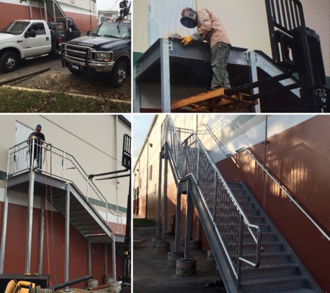 Smiths Mobile Welding - Memphis, TN. Exterior galvanized handrail Fabrication & Installation @ U-Haul located in Southaven, MS