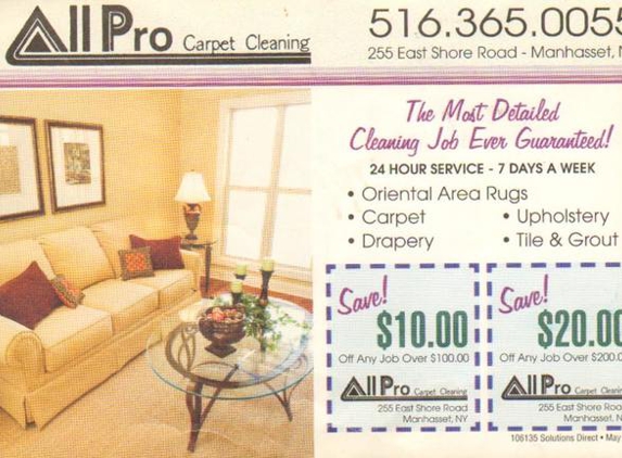 All Pro Carpet Cleaning, Inc - Port Washington, NY