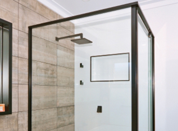 Bradnam's Windows & Doors - Warana, QLD. Black Framed Shower Screen