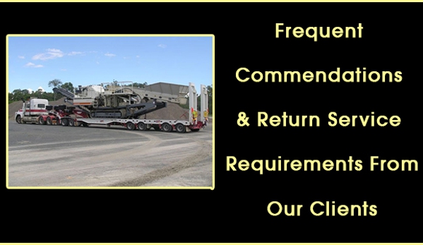 Barlows Earthmoving Pty Ltd. Frequent Commendations & Return Service Requirements From Our Clients