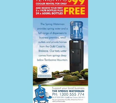 The Spring Waterman - Carrara, QLD. Water Cooler Value