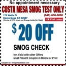 Costa Mesa Smog Test Only - Automobile Inspection Stations & Services