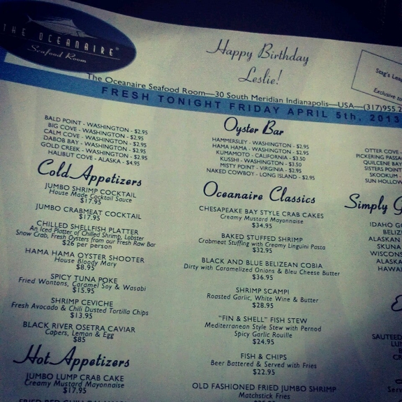 The Oceanaire Seafood Room - Indianapolis, IN