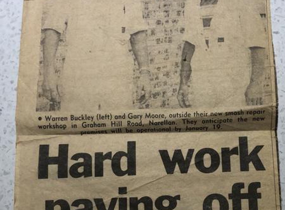 Buckley & Moore Smash Repairs - Narellan, NSW. Original owners back in the good old Narellan Days