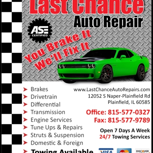 Last Chance Auto Repair For Cars Trucks - Plainfield, IL